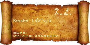 Kondor Lívia névjegykártya